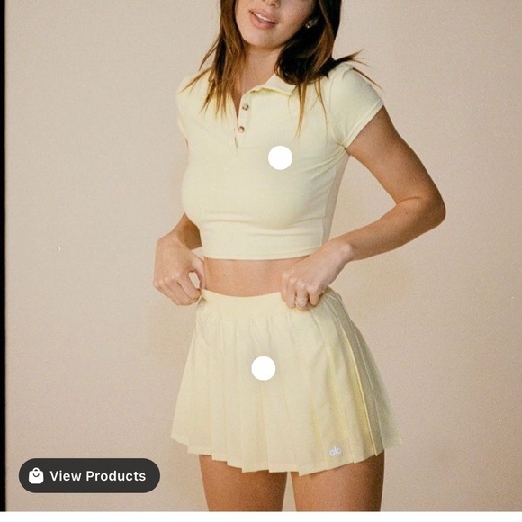 Aloyoga skirt. Varsity tennis skirt - buttercup. - Picture 2 of 2